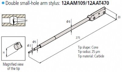 Mitutoyo - Double-Sided Small Hole Arm Styli